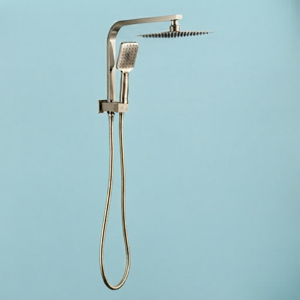 Square Multi‑Function Twin Half Rail Shower (Bottom Inlet)