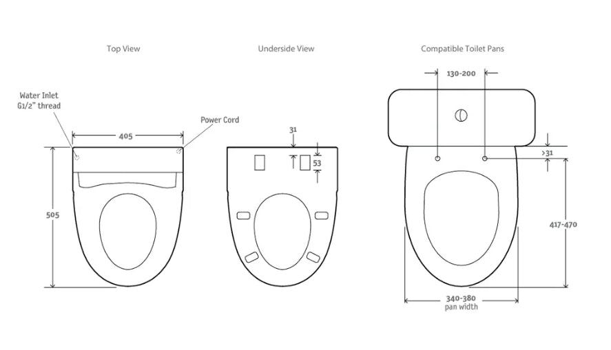 KOHLER X ENGLEFIELD ELECTRONIC BIDET PLUS SEAT WITH REMOTE CONTROL AND LUANA BTW TORNADO RIMLESS TOILET SUITE