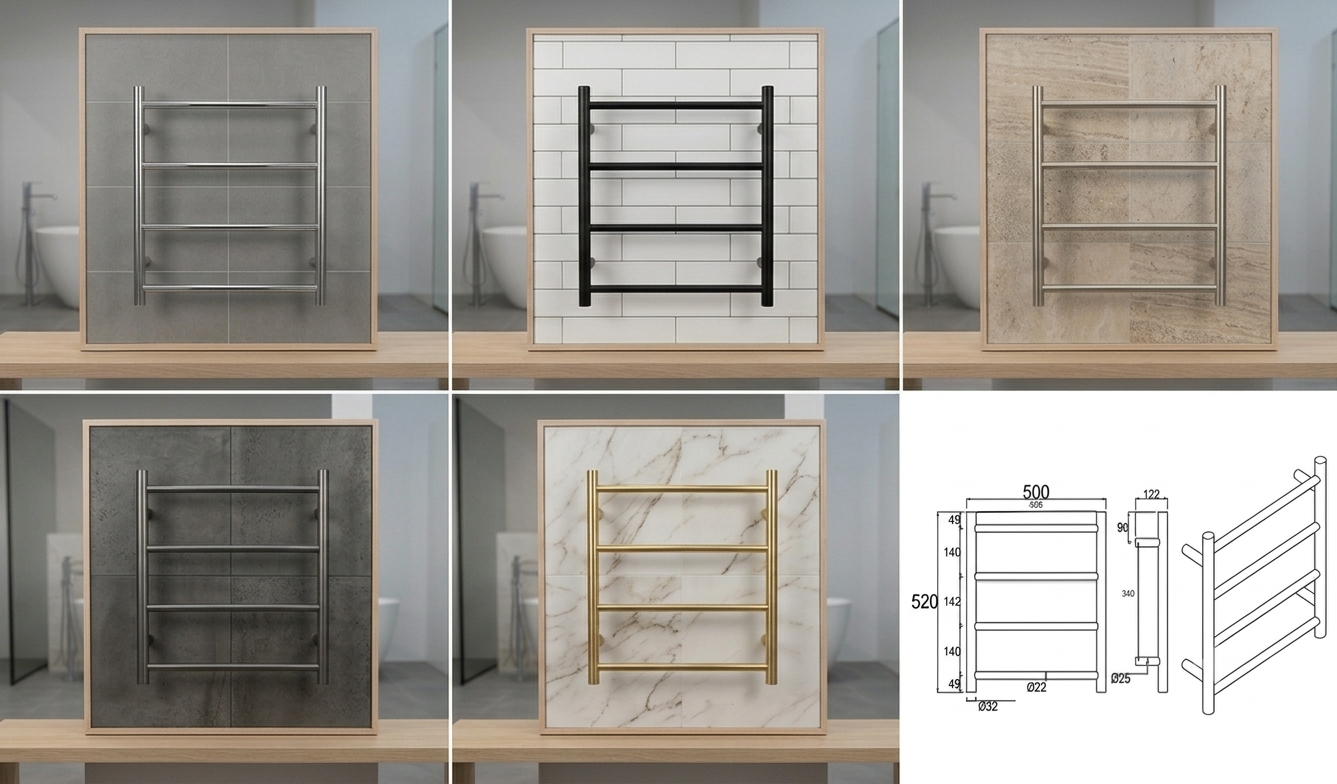 Round 4-Bar Electric Heated Towel Rail