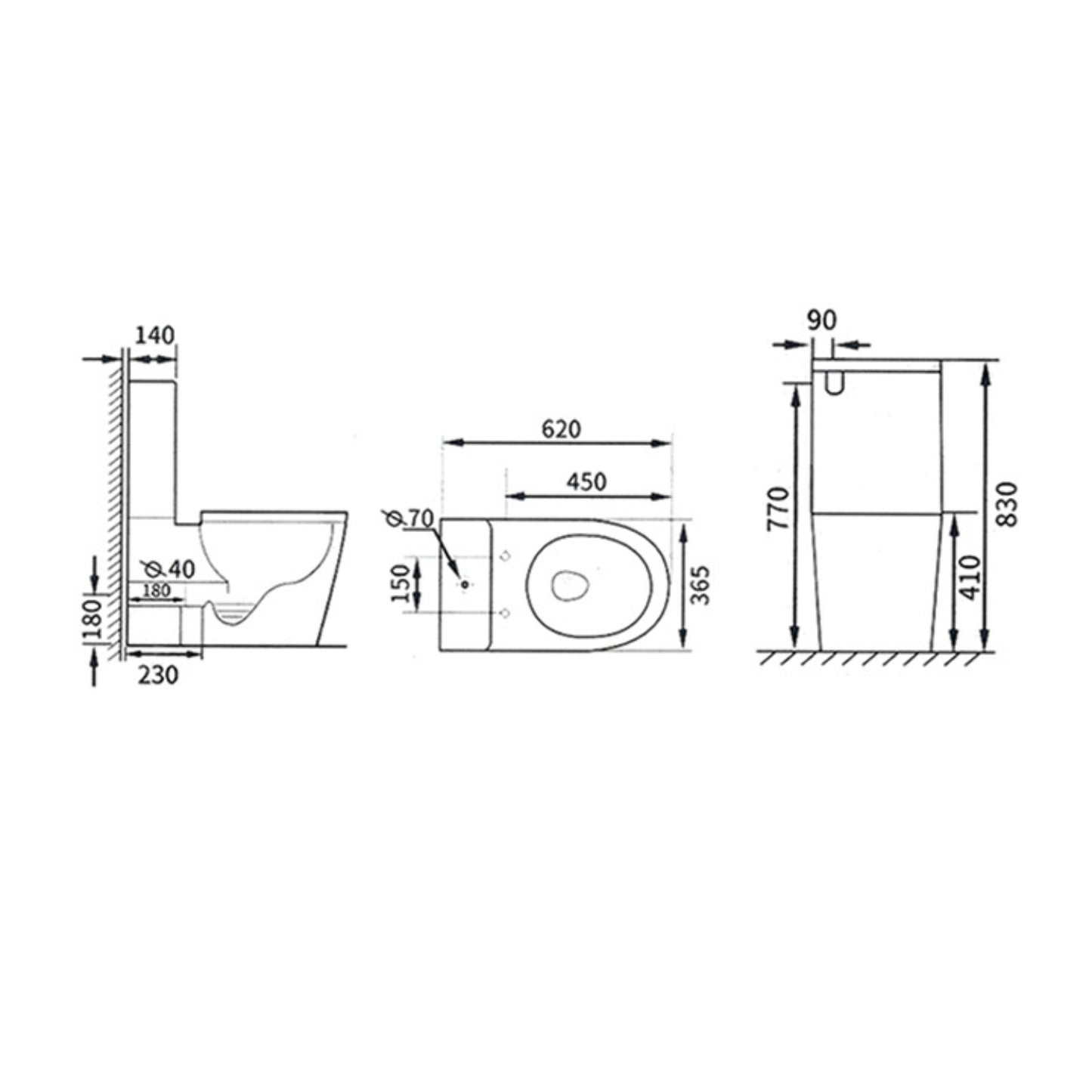 Back to Wall Two Piece Toilet Suite