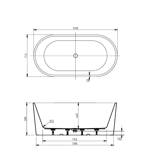 Prato Freestanding Bathtub