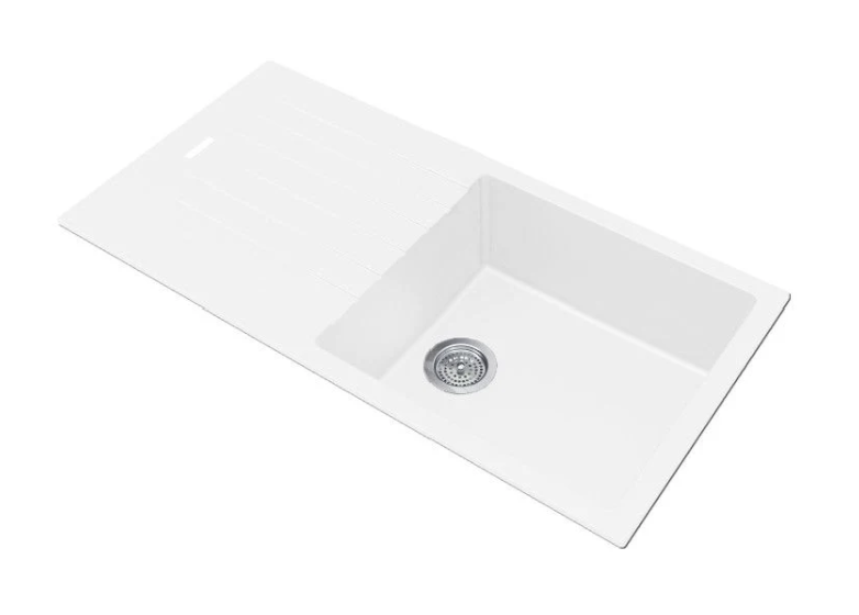 1000 × 500 × 200 mm Granite Stone Kitchen Sink with Drainboard — Top/Undermount