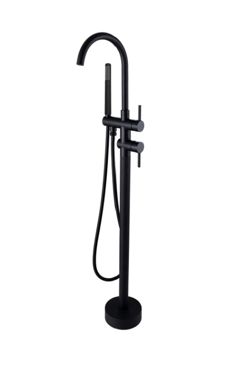 Freestanding Bath Mixer With Handheld Shower (ROUND)