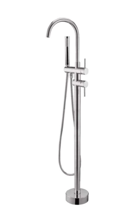 Freestanding Bath Mixer With Handheld Shower (ROUND)