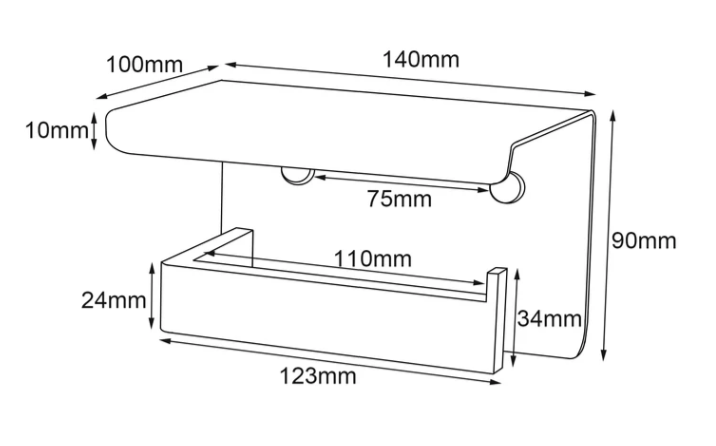 Blaze Series Toilet Paper Holder with Phone Shelf