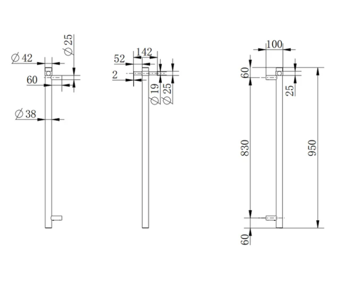 Vertical Heated Towel Bar - With Timer