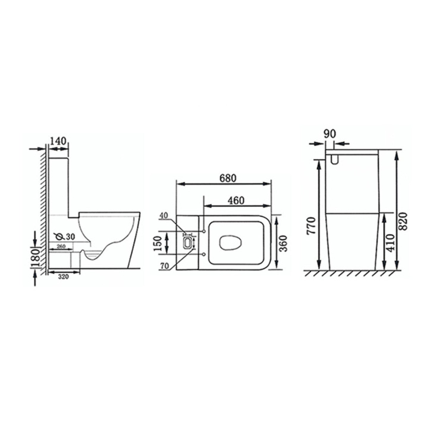 Back to Wall Two Piece Toilet Suite
