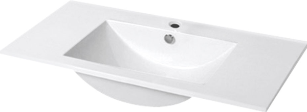 Floor Standing Minimalist Two Pack Vanity with Ceramic Top