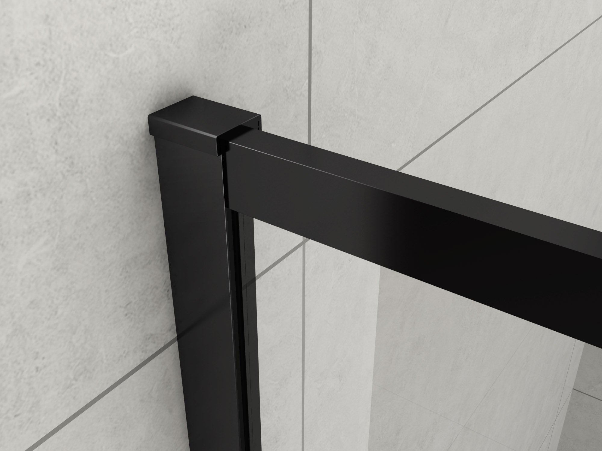 Walk In Shower Panel - Framed Matte Black