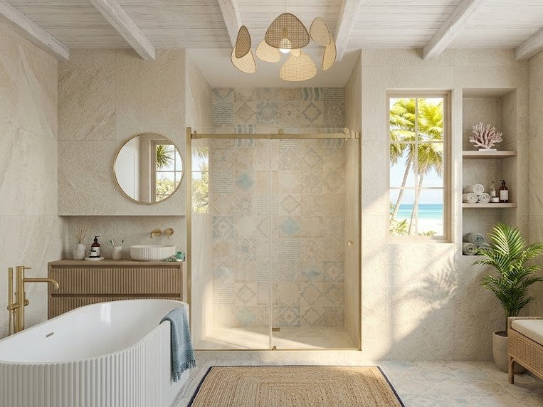 Wall to Wall Frameless Sliding Shower Screen – 2000mm Height