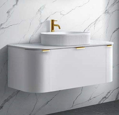 Plateau Collection — Wall Hung Vanity with Flat Stone Top