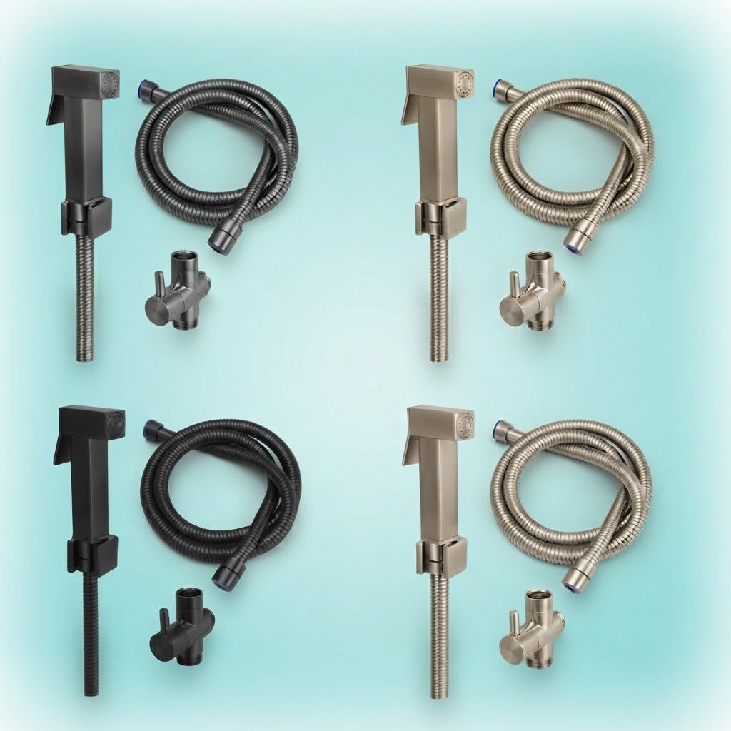 Square Brass Toilet Bidet Spray Set