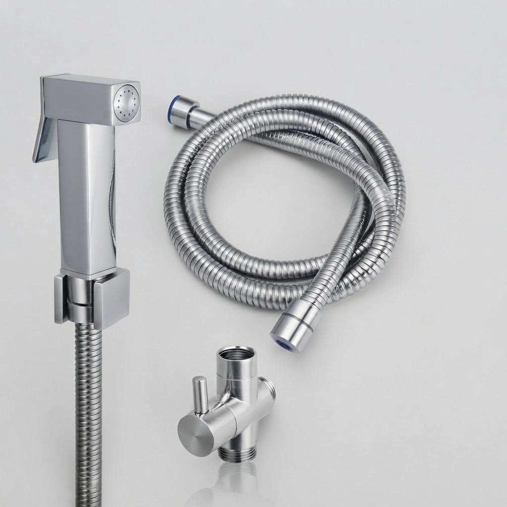 Square Brass Toilet Bidet Spray Set