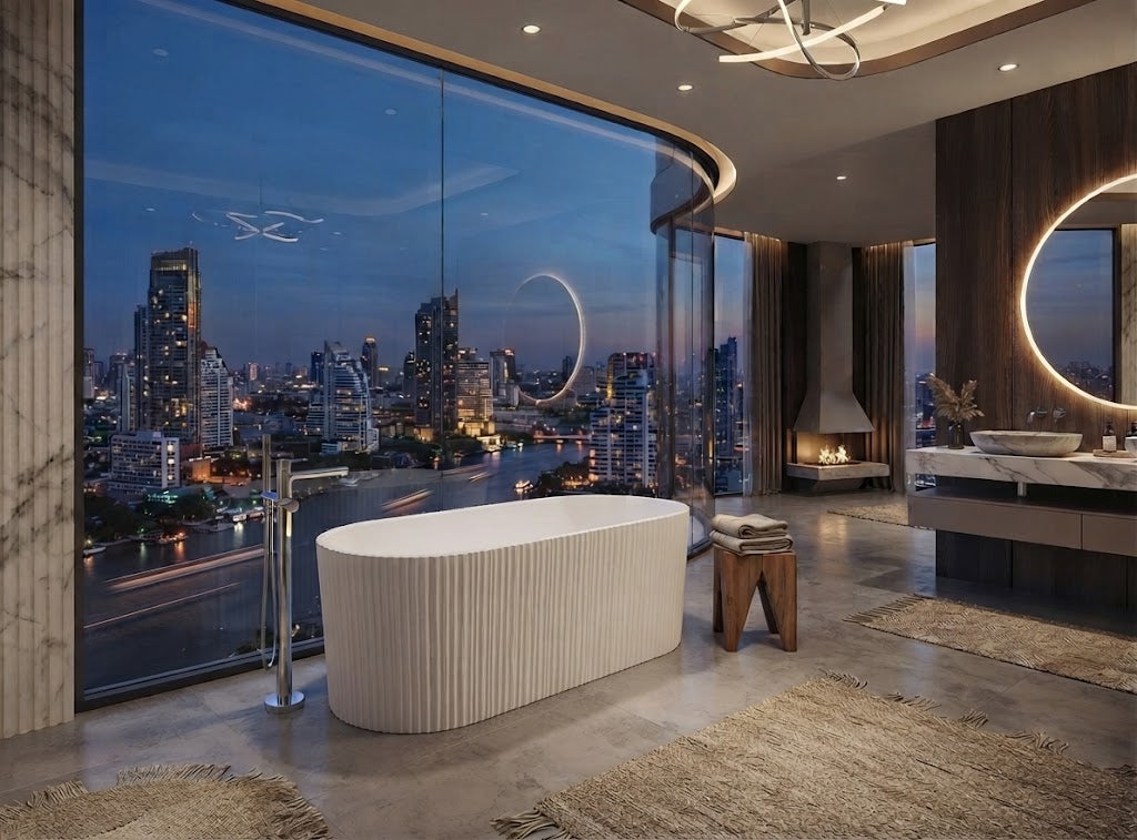 Berri Freestanding Fluted Bathtub
