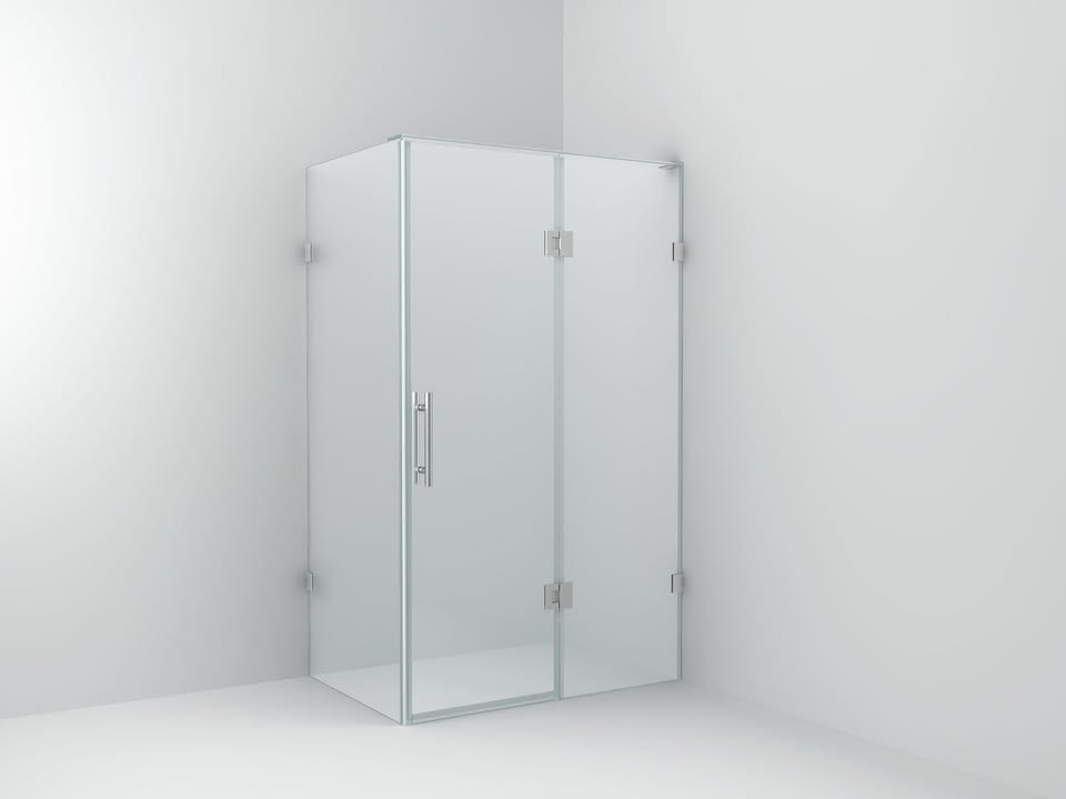 Fully Frameless Pivot Corner Shower Screen