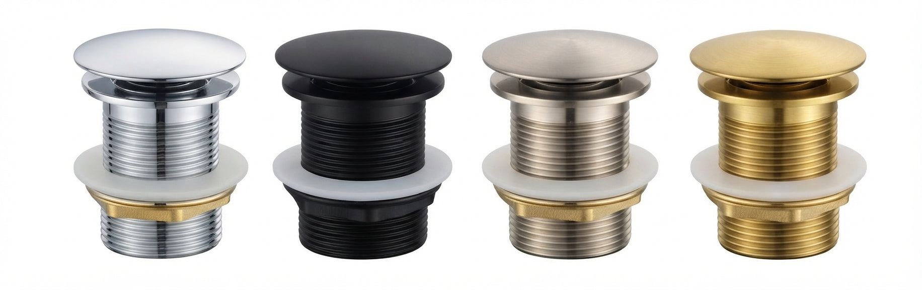 32/40mm Mushroom Top Solid Brass Basin Pop Up Waste with No Overflow