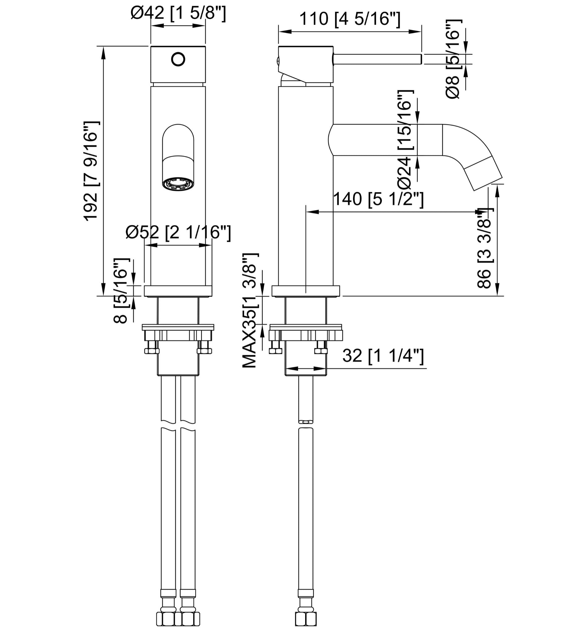 Round Deck Mount Basin Mixer