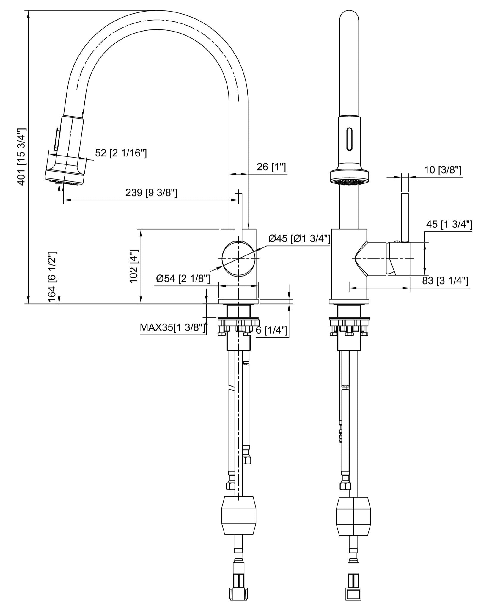 Kitchen Sink Mixer (Swivel & Pull‑Out)