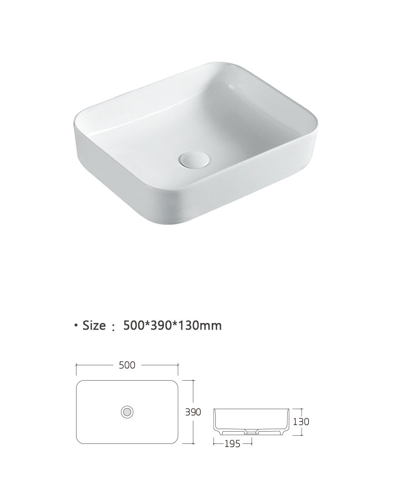 Luana Interiors - Counter Top Basin (500x390x130)