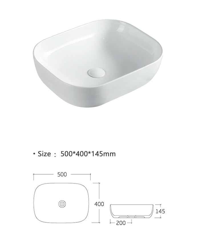 Luana Interiors - Counter Top Basin (500x400x145)