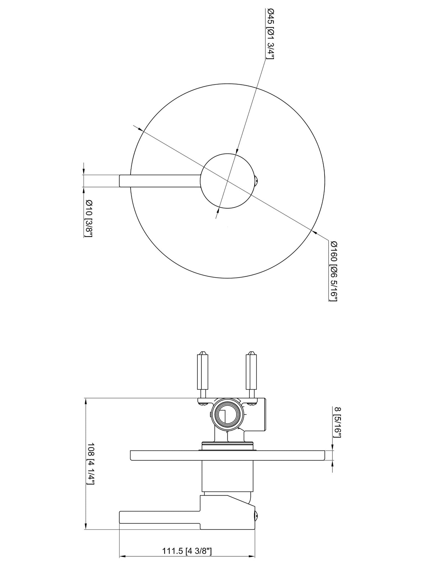 Luana Interiors -Round Bath Shower Mixer in 3 Selectable Colors