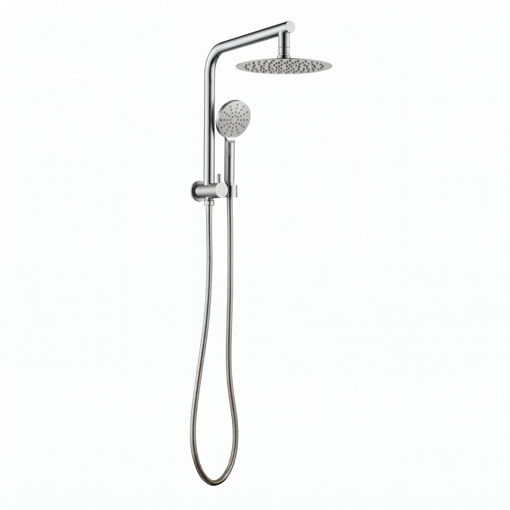 Round Multi‑Function Twin Half Rail Shower (Bottom Inlet)