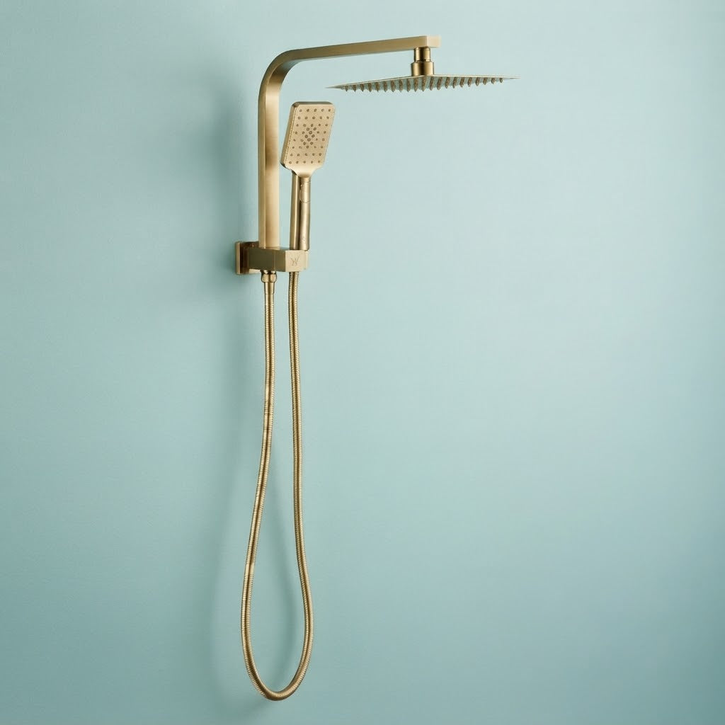 Square Multi‑Function Twin Half Rail Shower (Bottom Inlet)