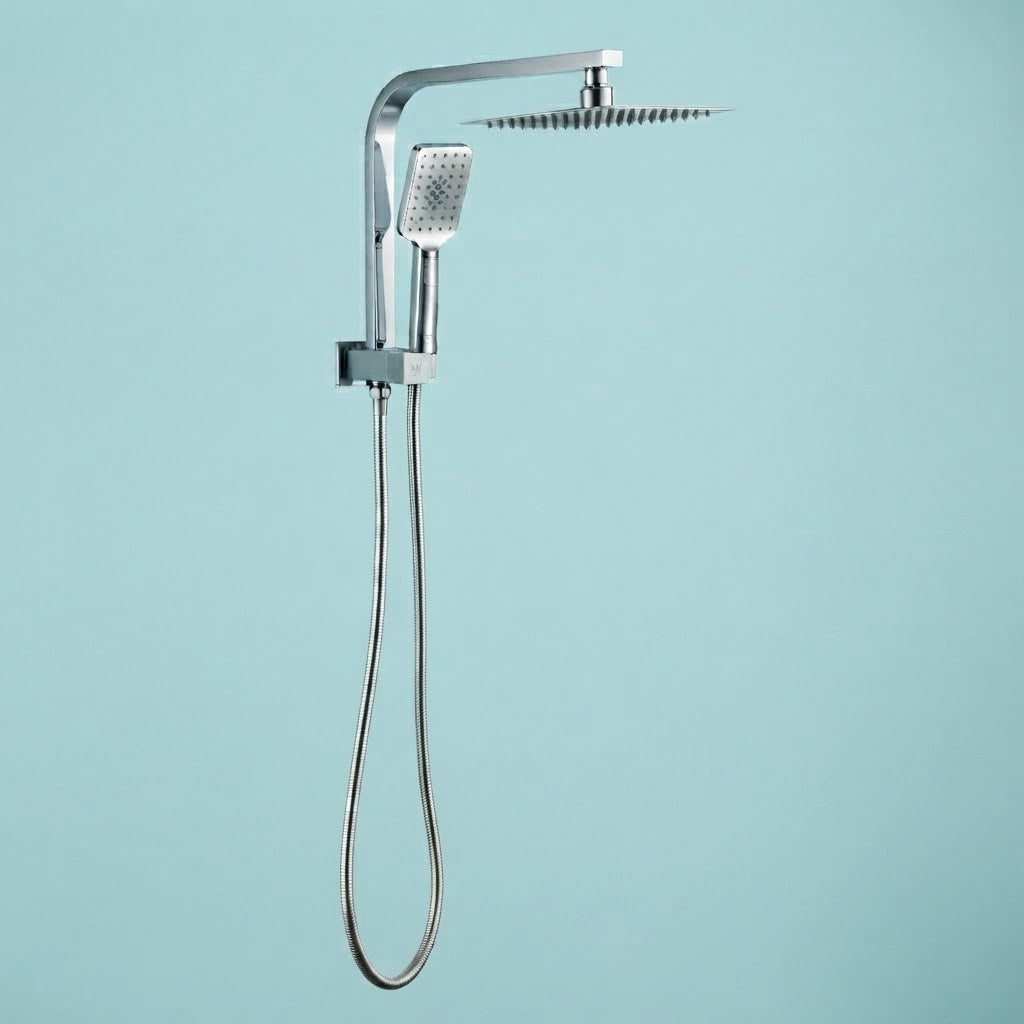 Square Multi‑Function Twin Half Rail Shower (Bottom Inlet)