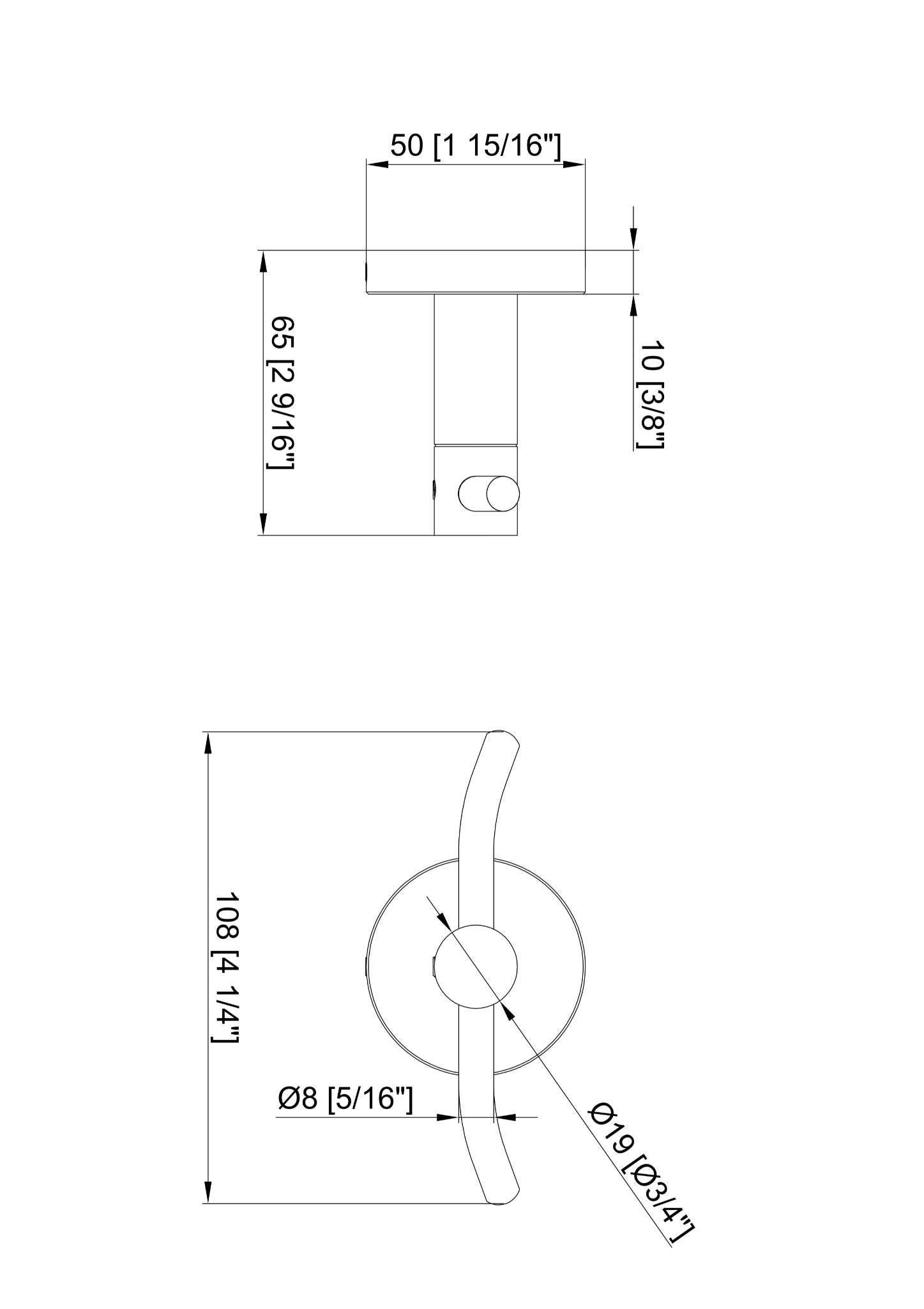 Round bathroom accessory - Robe Hook/Toilet Paper holder/Towel Ring/Towel Rail