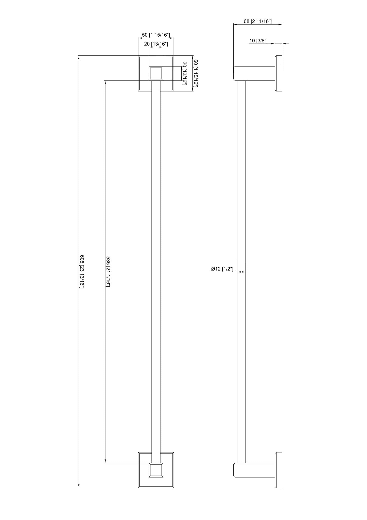 Square bathroom accessory - Robe Hook/Toilet Paper holder/Towel Ring/Towel Rail