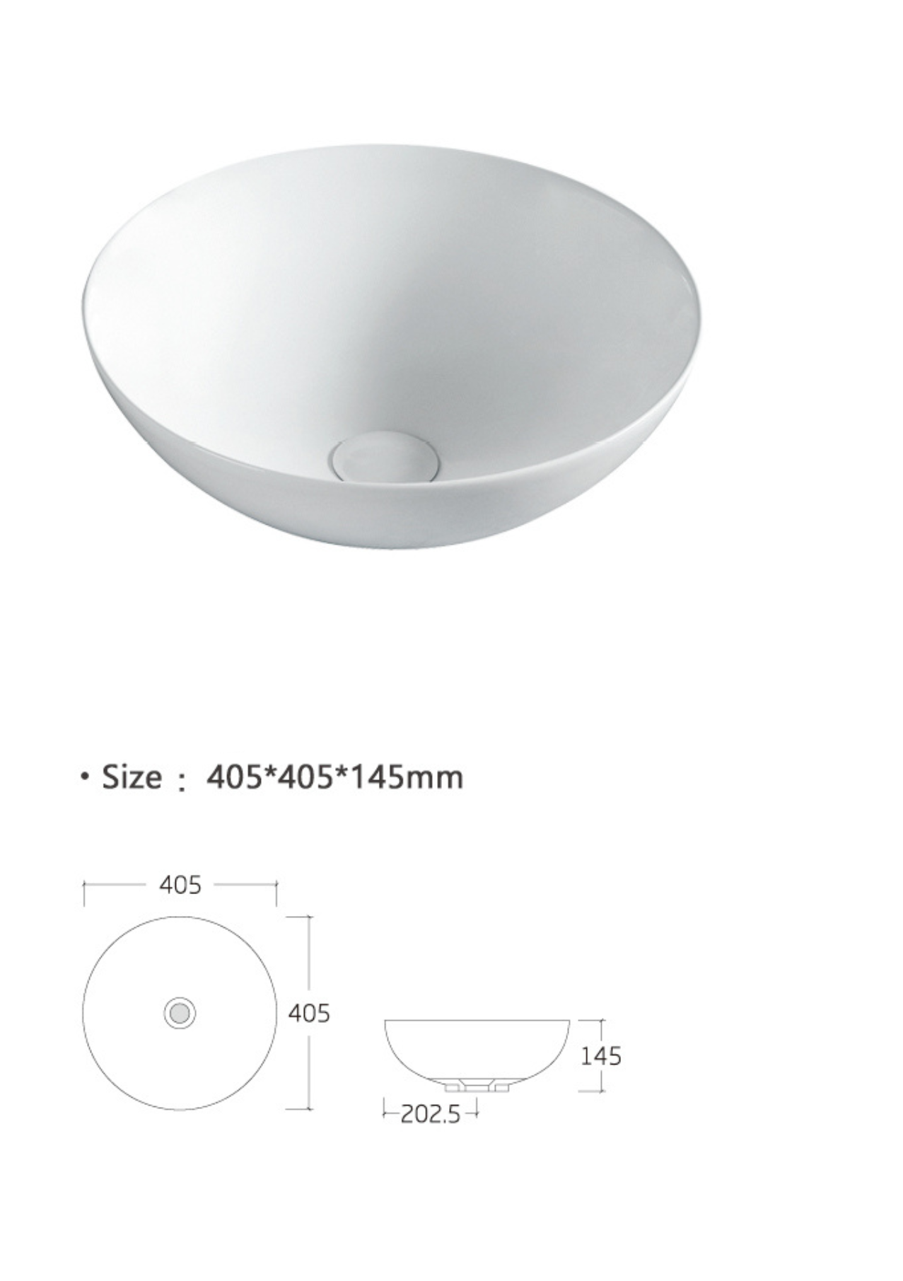 Luana Interiors - Counter Top Basin (405mm*405mm*150mm)