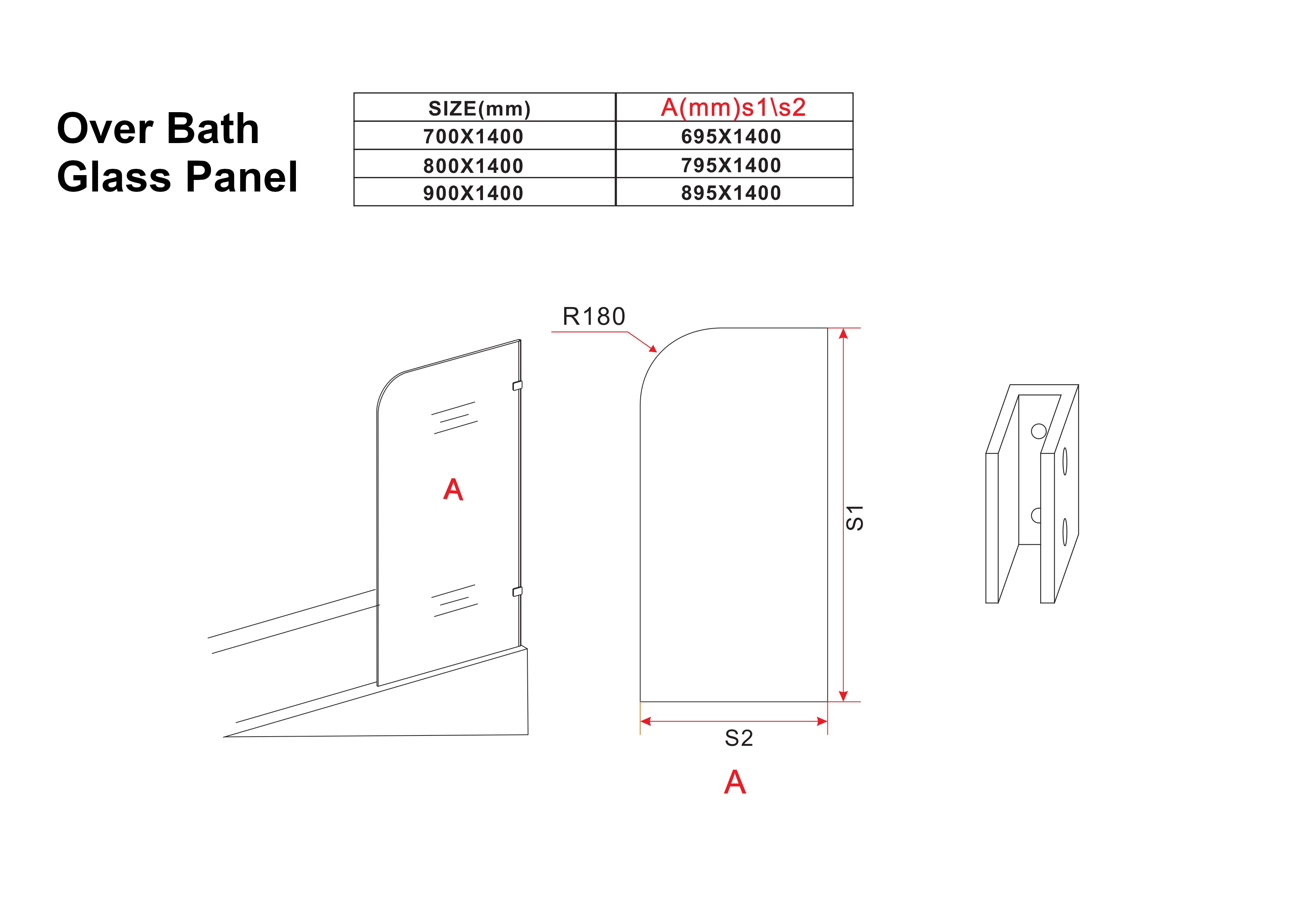 Over Bath Glass Panel