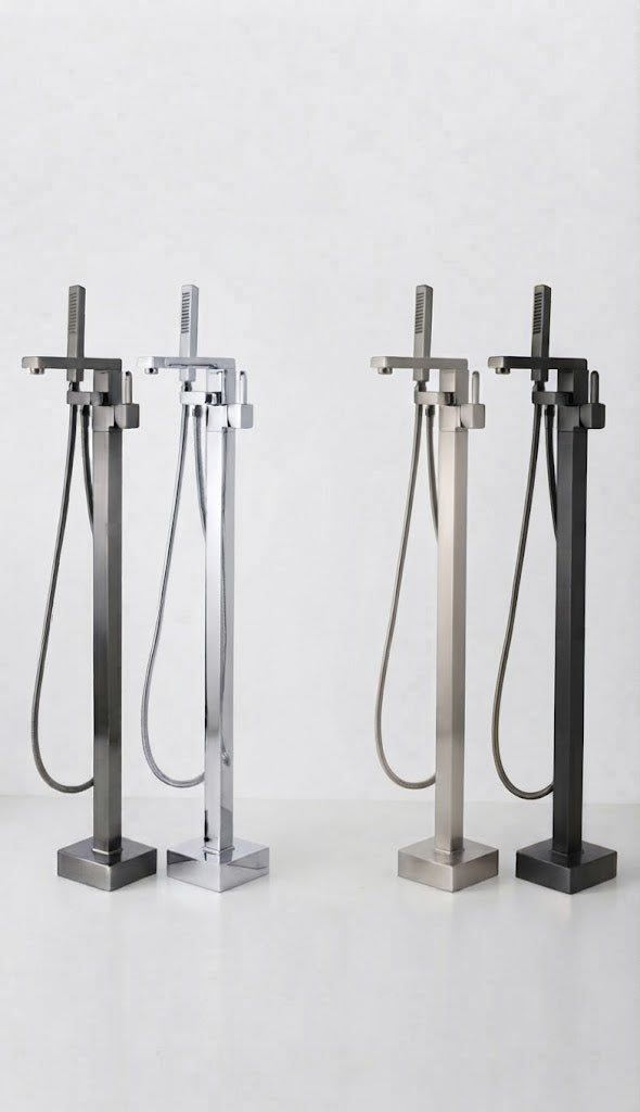 Freestanding Bath Mixer With Handheld Shower