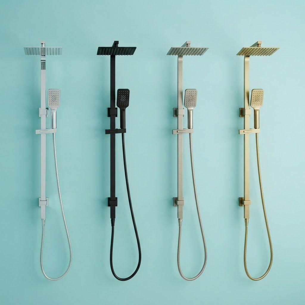 Square Multi Function Twin Rail Shower (Top inlet)