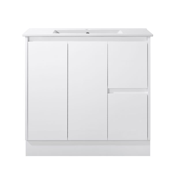 Floor Standing Minimalist Two Pack Vanity with Stone Top