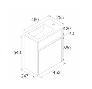 Blair 450mm Vanity – Floor Mounted or Wall Hung