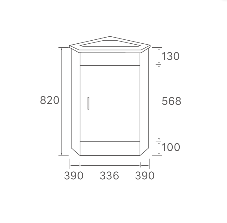 Serin 410mm Corner Vanity – Gloss White