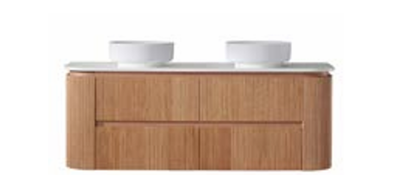 Bristol Collection - Fluted, Curved Wall Hung Vanity