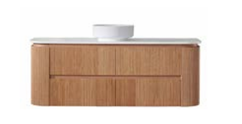 Bristol Collection - Fluted, Curved Wall Hung Vanity