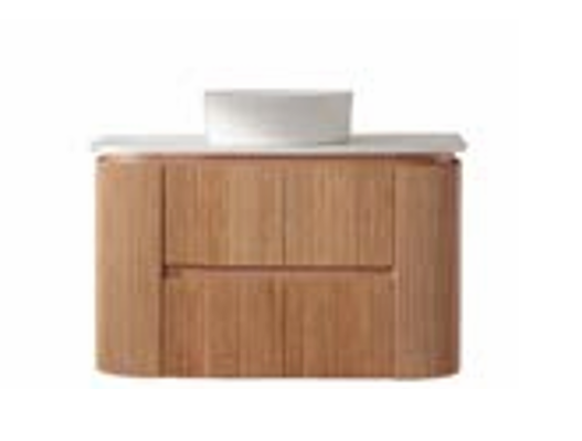 Bristol Collection - Fluted, Curved Wall Hung Vanity