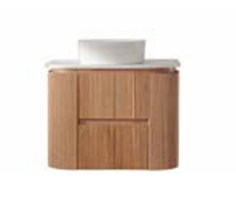 Bristol Collection - Fluted, Curved Wall Hung Vanity