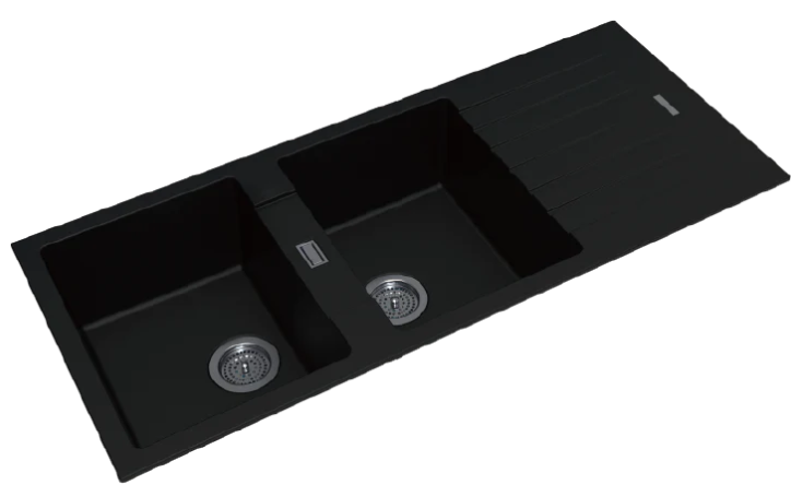 Granite Double Bowl Sink with Drainer – 1160 × 500 × 200 mm