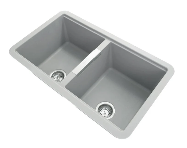 Carysil 824 × 481 × 241 mm Granite Double Bowl Undermount Sink