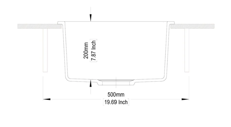 Carysil Waltz Single Bowl Granite Kitchen Sink 400×500mm
