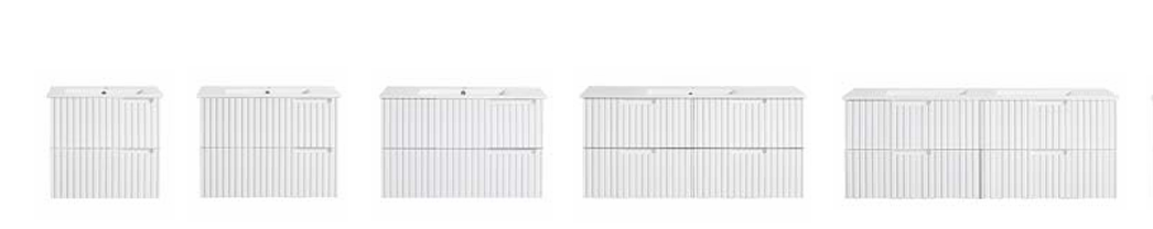 Elena Collection – Fluted Wall Hung Vanity with Stone Top