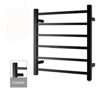 Square 6-Bar Electric Heated Towel Rail