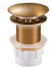 32/40mm Mushroom Top Solid Brass Basin Pop Up Waste with No Overflow