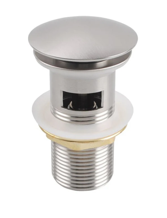 32/40mm Mushroom Top Solid Brass Basin Pop Up Waste with Overflow