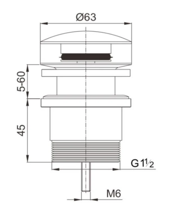 Universal Bath & Basin Pop Up Waste (Overflow or Non-Overflow Compatible)