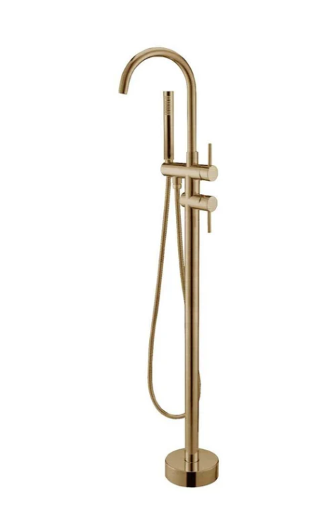 Freestanding Bath Mixer With Handheld Shower (ROUND)